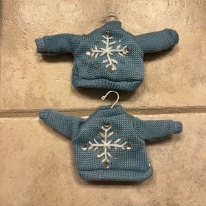 Hanger Snowflake Knit Sweater Ornaments x Two